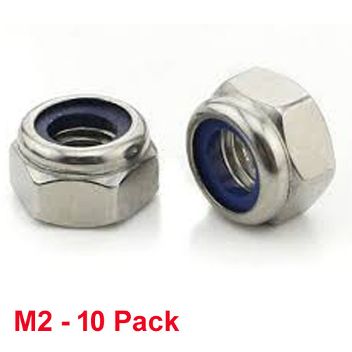 M2 Lock Nut - 10 pack - Stainless Steel  - (#NLS-210)