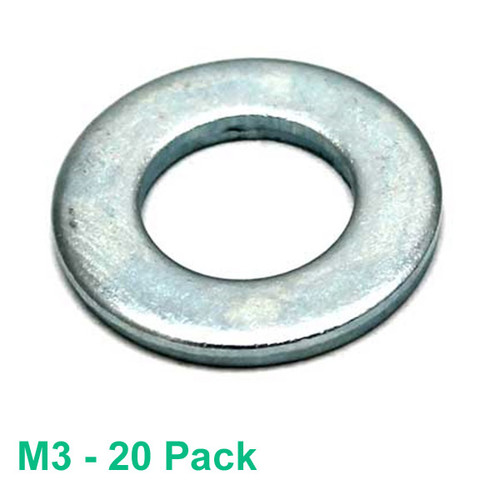 M3 Flat Washers - 20 pack - Stainless - (#WFS-320)
