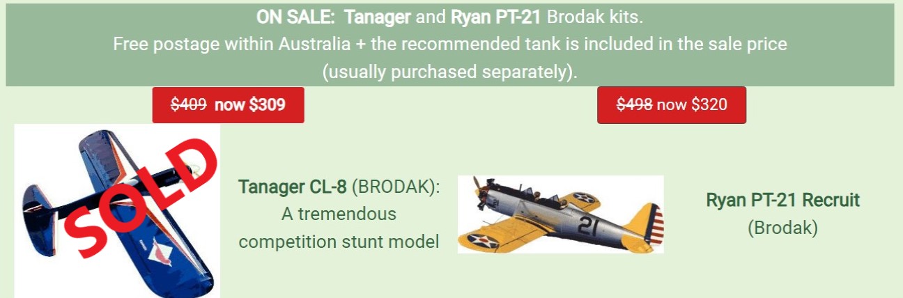 Ryan PT-21 discounted$320 AUD incl tank