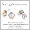 15mm Performance Earrings - Crystal AB Clipped 15mm Performance Earrings - Crystal AB Clipped