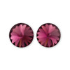 14mm Simple Rivoli Earrings - Amethyst Clipped 14mm Simple Rivoli Earrings - Amethyst Clipped