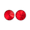 14mm Simple Rivoli Earrings - Light Siam Clipped 14mm Simple Rivoli Earrings - Light Siam Clipped