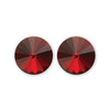 14mm Simple Rivoli Earrings - Siam Clipped 14mm Simple Rivoli Earrings - Siam Clipped