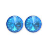 Starlight Crystal Earrings 14mm Simple Rivoli - Bermuda Blue Pierced Starlight Crystal Earrings 14mm Simple Rivoli - Bermuda Blue Pierced