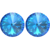 Jewelry Earrings | Starlight Crystal Earrings 14mm Simple Rivoli - Bermuda Blue Pierced - 1 pair