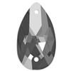 Starcut Crystal Sew On Pear Jet Hematite 22x13mm