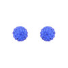 Crystal Avenue Earrings 23140 - 10mm Clay Ball Stud Sapphire Pierced