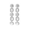 Crystal Avenue Earrings 26022 - Round & Square Drop Crystal/Silver Pierced
