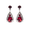 Crystal Avenue Earrings 28226 - Rhinestone Teardrop Siam/Silver Pierced