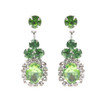 Crystal Avenue Earrings 28228 - Rhinestone Clover Peridot/Silver Pierced