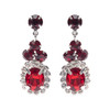 Crystal Avenue Earrings 28228 - Rhinestone Clover Siam/Silver Pierced