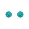 Crystal Avenue Earrings 23140 - 10mm Clay Ball Stud Blue Zircon Pierced