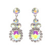Crystal Avenue Earrings 28228 - Rhinestone Clover Crystal AB/Silver Pierced