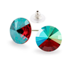 14mm Simple Rivoli Earrings - Light Siam AB Pierced