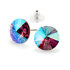 14mm Simple Rivoli Earrings - Violet AB Pierced