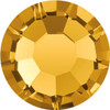 MAXIMA Crystals by Preciosa® Hotfix Rhinestones in Topaz — warm golden amber, 30ss (6.3mm–6.5mm), bulk wholesale at RhinestonesU.com