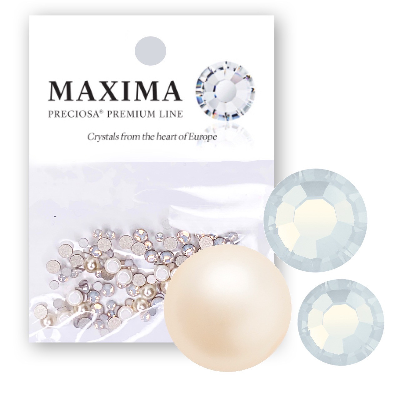 Preciosa Maxima 4mm Round PEARLESCENT WHITE Pearls