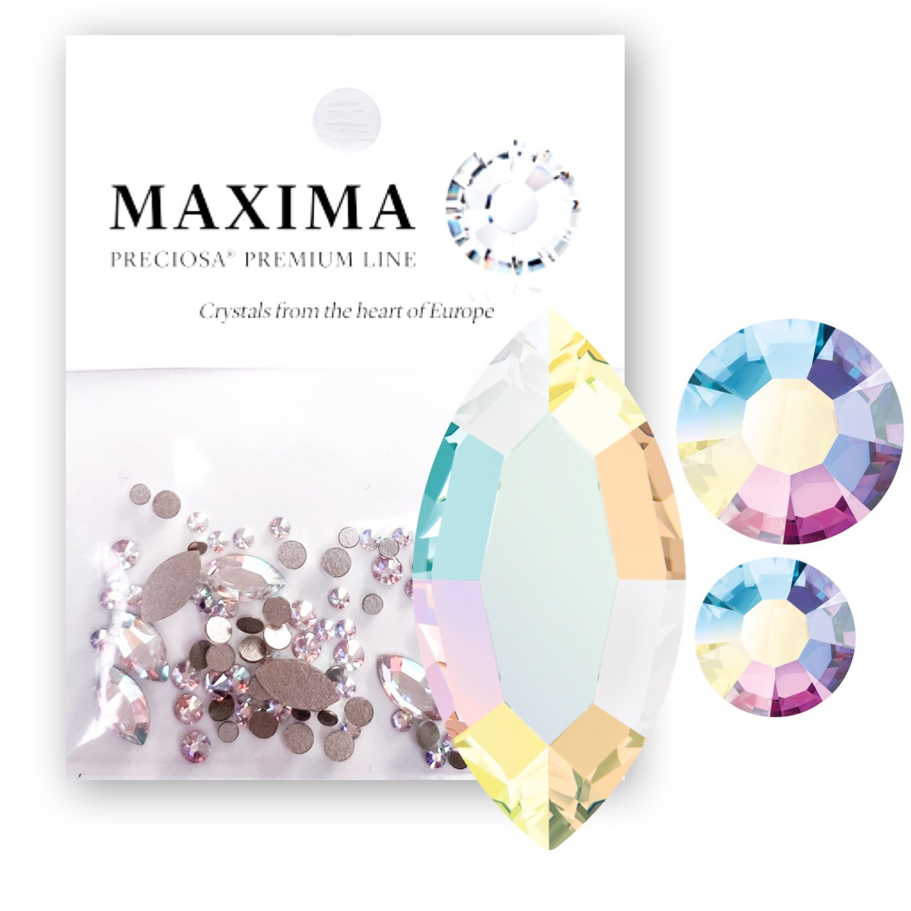 MAXIMA Crystals by Preciosa Flatback Rhinestones Crystal AB 05ss -  Rhinestones Unlimited