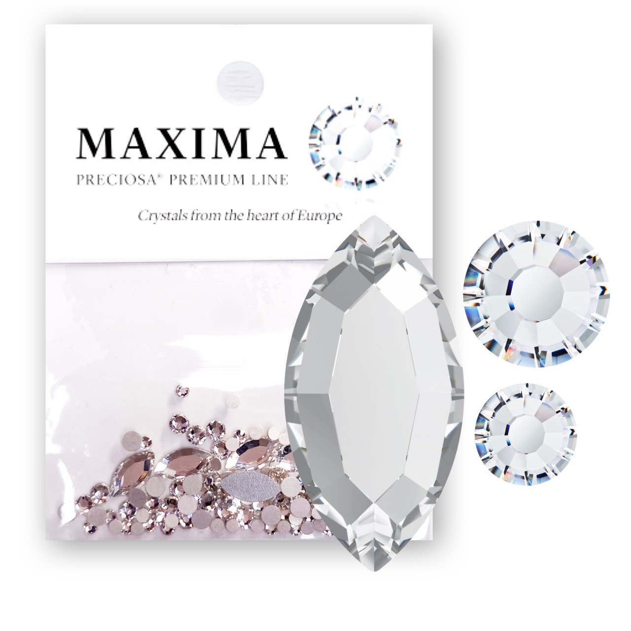 MAXIMA Crystals by Preciosa Mix Pack Navette Shape Crystal AB - Rhinestones  Unlimited