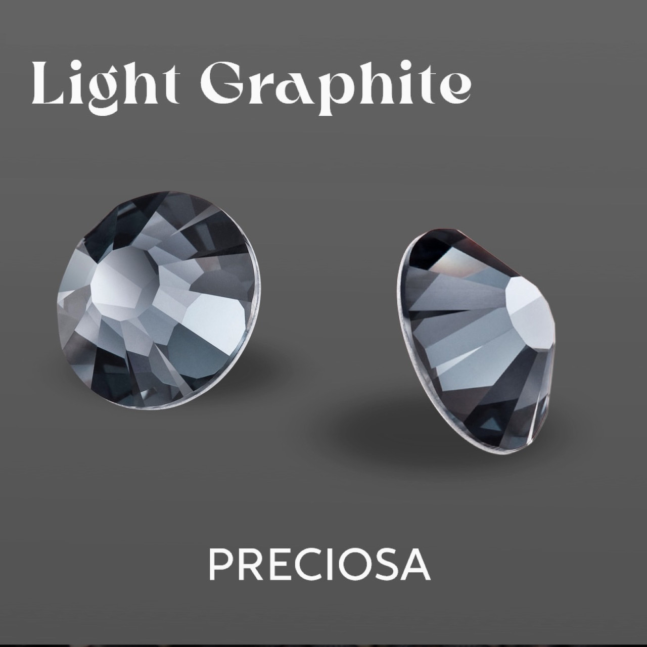MAXIMA Crystals by Preciosa Flatback Rhinestones Light Graphite 12ss