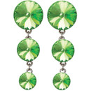 Starlight Crystal Earrings Graduated Drop - Peridot Pierced Starlight Crystal Earrings Graduated Drop - Peridot Pierced