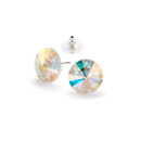 10.5mm Simple Rivoli Earrings - Crystal AB Pierced 10.5mm Simple Rivoli Earrings - Crystal AB Pierced