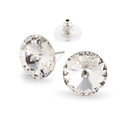 14mm Simple Rivoli Earrings - Crystal Pierced 14mm Simple Rivoli Earrings - Crystal Pierced