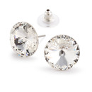 16mm Simple Rivoli Earrings - Crystal Pierced 16mm Simple Rivoli Earrings - Crystal Pierced