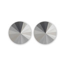 14mm Simple Rivoli Earrings - Hematite Clipped 14mm Simple Rivoli Earrings - Hematite Clipped