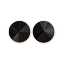14mm Simple Rivoli Earrings - Jet Clipped 14mm Simple Rivoli Earrings - Jet Clipped