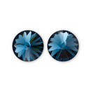 14mm Simple Rivoli Earrings - Montana Clipped 14mm Simple Rivoli Earrings - Montana Clipped