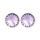 14mm Simple Rivoli Earrings - Violet Pierced 14mm Simple Rivoli Earrings - Violet Pierced