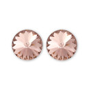 14mm Simple Rivoli Earrings - Vintage Rose Clipped
