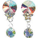 Rivoli Dangle Earrings - Crystal AB Clipped
