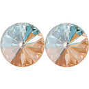 Starlight Crystal Earrings 14mm Simple Rivoli - Peach DeLite Pierced Starlight Crystal Earrings 14mm Simple Rivoli - Peach DeLite Pierced