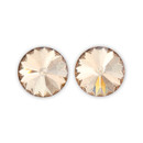 14mm Simple Rivoli Earrings - Honey Pierced