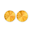 14mm Simple Rivoli Earrings - Sunrise Clipped 14mm Simple Rivoli Earrings - Sunrise Clipped