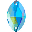 PriceLess Sew On Navette Turquoise AB 22x13mm PriceLess Sew On Navette Turquoise AB 22x13mm