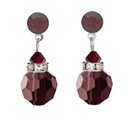 Starlight Crystal Jewelry™ Bead Dangle Earring - Burgundy Pierced Starlight Crystal Jewelry™ Bead Dangle Earring - Burgundy Pierced