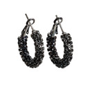 Starlight Crystal Jewelry™ Pave Hoop Earring Jet 20mm Pierced Starlight Crystal Jewelry™ Pave Hoop Earring Jet 20mm Pierced