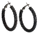 Starlight Crystal Jewelry™ Pave Hoop Earring Jet 40mm Pierced Starlight Crystal Jewelry™ Pave Hoop Earring Jet 40mm Pierced