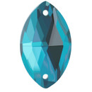 Starcut Crystal Sew On Navette Blue Zircon 18x9mm