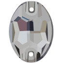 Starcut Crystal Sew On Oval Black Diamond 18x13mm
