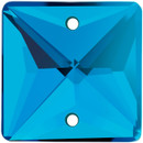 Starcut Crystal Sew On Square Blue Zircon 14mm