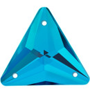 Starcut Crystal Sew On Triangle Blue Zircon 16mm Starcut Crystal Sew On Triangle Blue Zircon 16mm