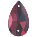 Starcut Crystal Sew On Pear Burgundy 22x13mm