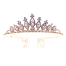 Crystal Avenue Tiara - 1.3" 60659 Crystal/Rose Gold