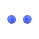 Crystal Avenue Earrings 23140 - 10mm Clay Ball Stud Sapphire Pierced
