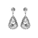 Crystal Avenue Earrings 28226 - Rhinestone Teardrop Crystal/Silver Pierced