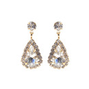Crystal Avenue Earrings 28226 - Rhinestone Teardrop Crystal/Gold Pierced